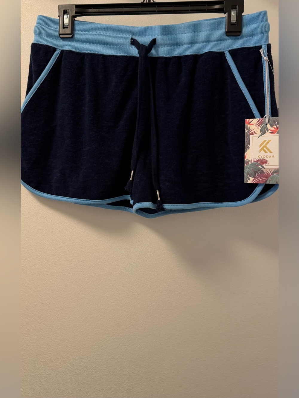 NWT Kyodan Navy Blue Velour Lounge Shorts Size S